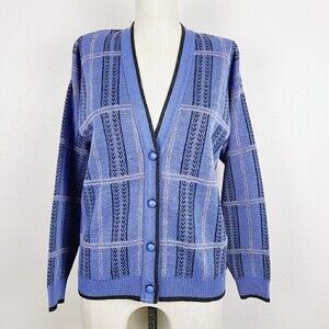 Pendleton Blue and Black Women's Cardigan Sweater